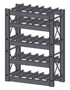 Ross Technology Dexco Heavy Duty Structural I-Beam Die Rack with Fork Entry Bars