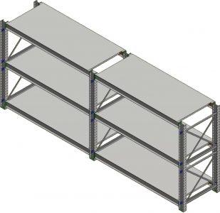 Ross Technology Dexco Heavy Duty Structural I-Beam Solid Shelf Tool and Die Rack